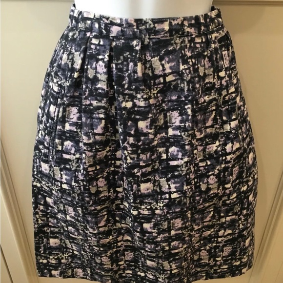 Michael Kors Round Skirt Blue Purple Geometric Print 6 - Picture 1 of 8